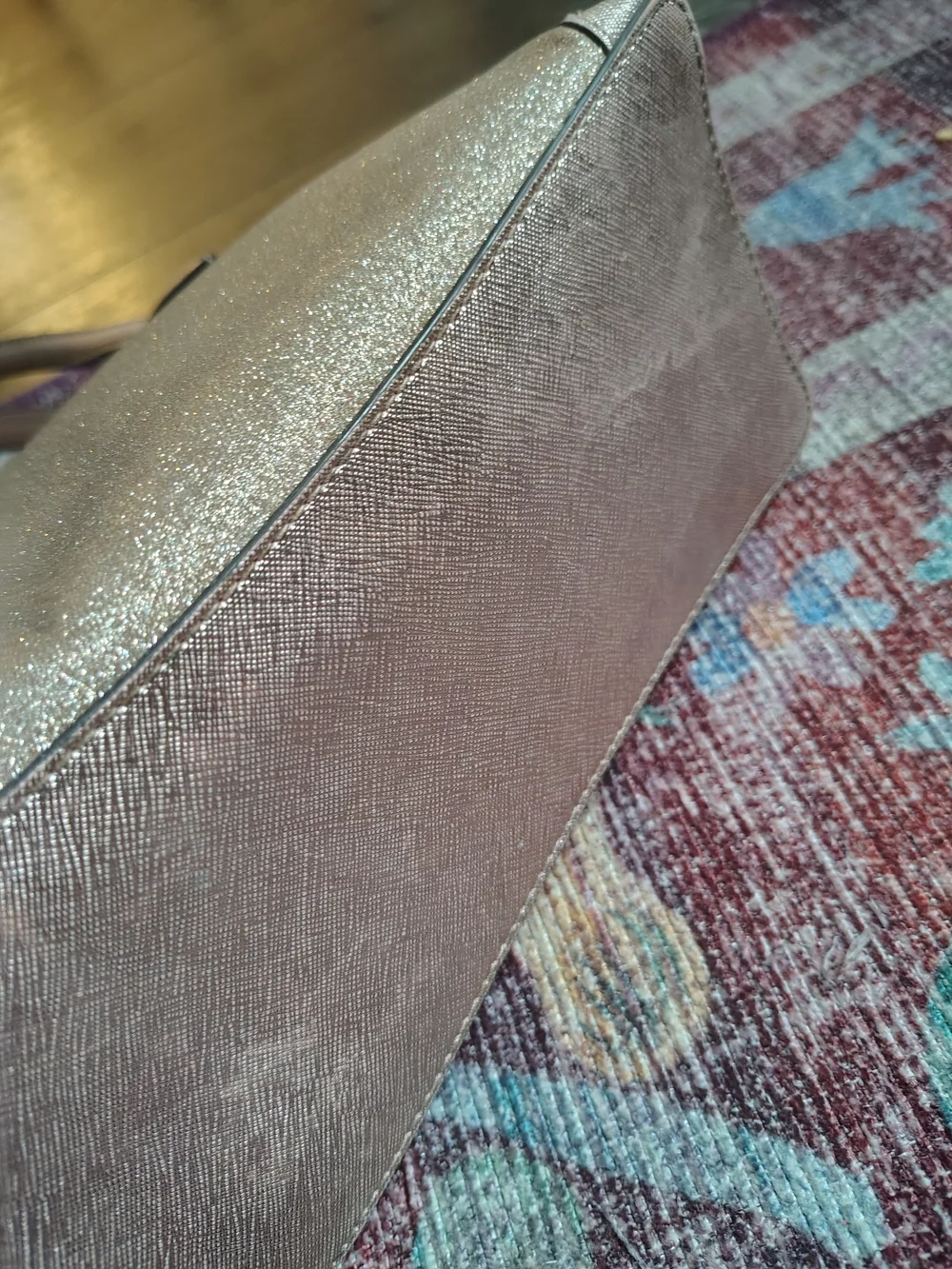 kate spade New York Pink rose Gold Glitter Tote Bag